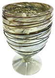 Stemless Wine Glass/Sangria Glass – Golden Cream with Metallic Swirl