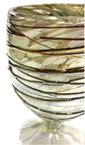 Stemless Wine Glass/Sangria Glass – Golden Cream with Metallic Swirl