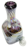 Glass Decanter – Metallic Silver with White Swirl