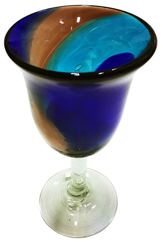 Water Goblet – Blue/Aqua Swirls