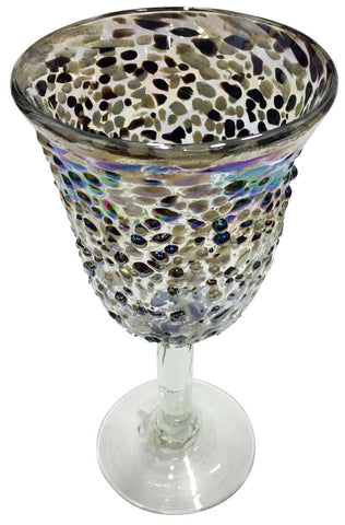 Water Goblet – Cream Metallic 3D Spots