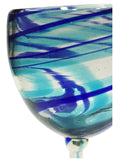 Wine Glass – Blue & Aqua Swirls