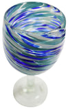 Wine Glass – Blue Swirl