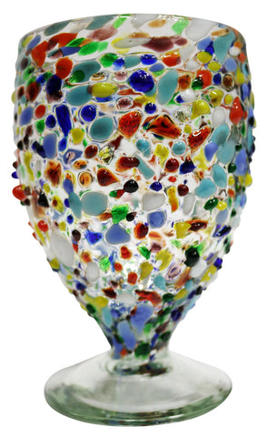 Stemless Wine Glass/Sangria Glass – Multi Colour Pebbled