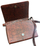 Brown Tooled Leather Multi-Compartment Purse