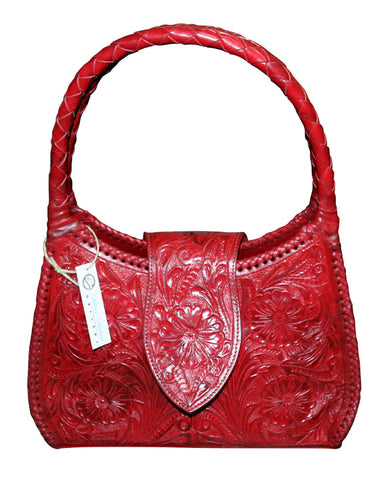Tooled Leather Purse – Red